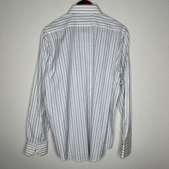 Robert Graham button down Striped white Shirt Sz L/XL - Picture 2 of 8